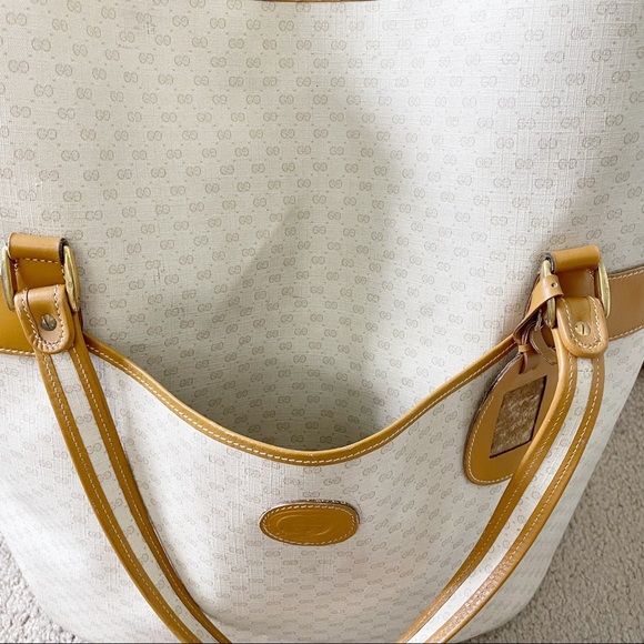 Gucci 70s Weekender Large Bag Micro Monogram Cream Tan - Picture 5 of 16